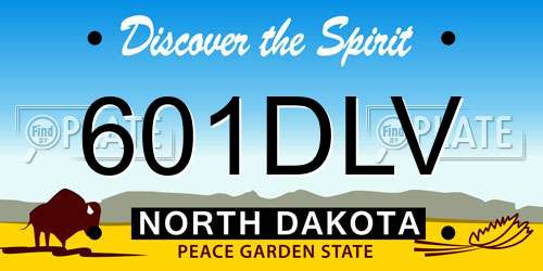 601DLV North Dakota License Plate