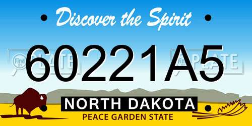 60221A5 North Dakota License Plate
