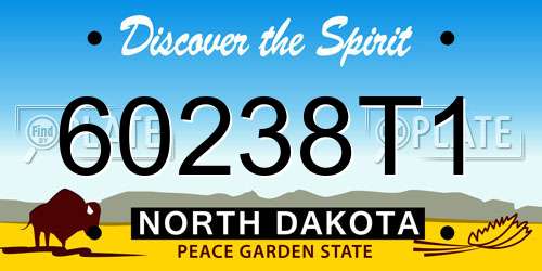 60238T1 North Dakota License Plate