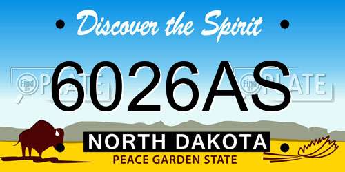 6026AS North Dakota License Plate
