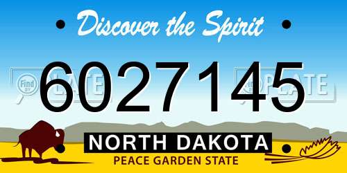 6027145 North Dakota License Plate