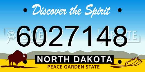 6027148 North Dakota License Plate