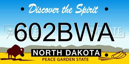 602BWA North Dakota License Plate