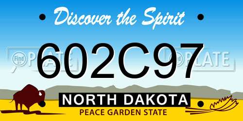 602C97 North Dakota License Plate