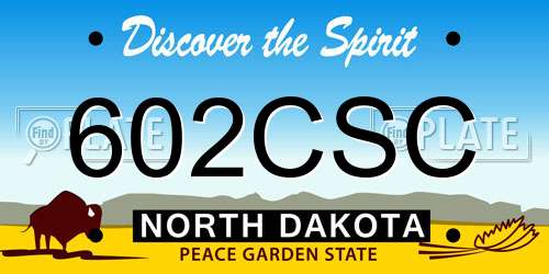 602CSC North Dakota License Plate