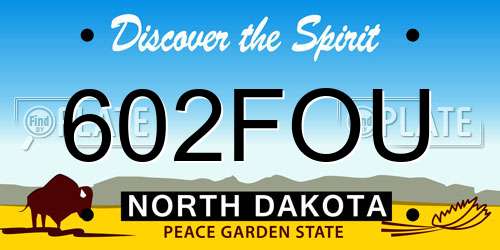 602FOU North Dakota License Plate