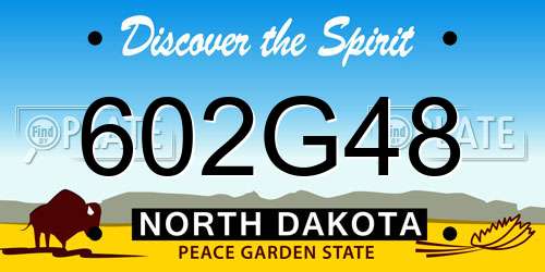 602G48 North Dakota License Plate