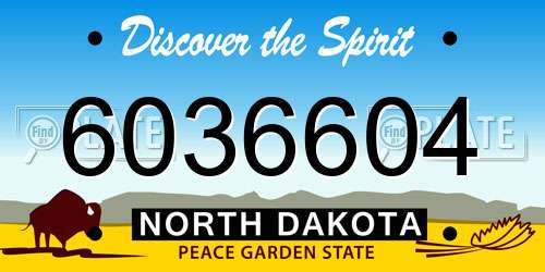 6036604 North Dakota License Plate