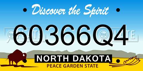 60366Q4 North Dakota License Plate