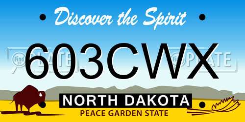 603CWX North Dakota License Plate