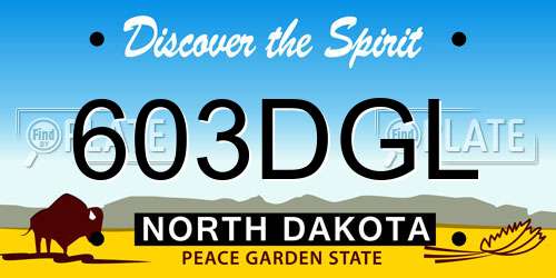 603DGL North Dakota License Plate
