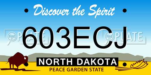 603ECJ North Dakota License Plate