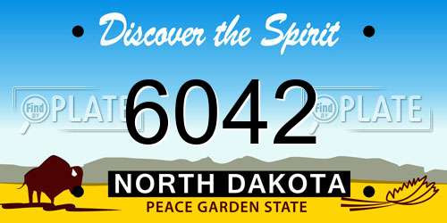 6042 North Dakota License Plate