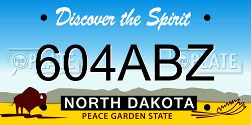 604ABZ North Dakota License Plate