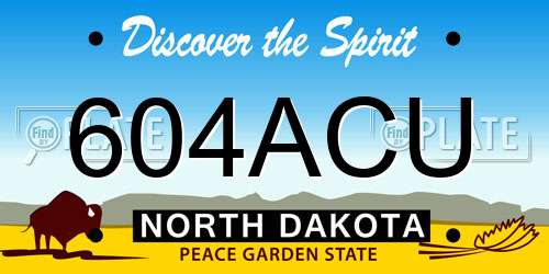 604ACU North Dakota License Plate