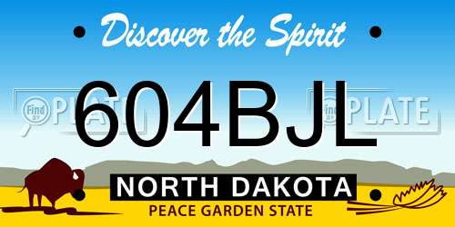 604BJL North Dakota License Plate