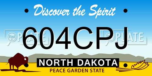 604CPJ North Dakota License Plate