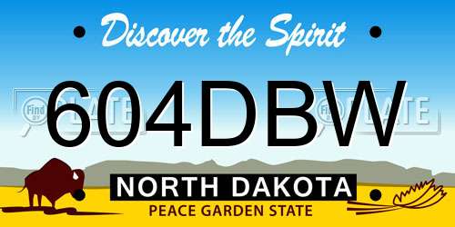 604DBW North Dakota License Plate