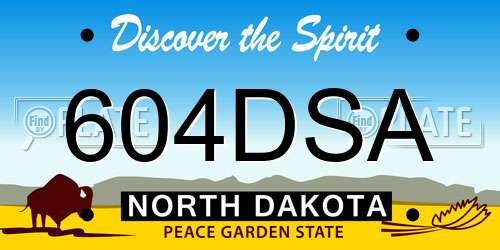 604DSA North Dakota License Plate