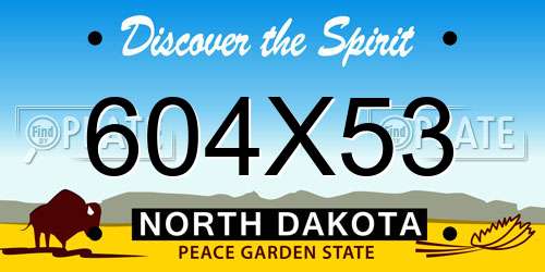 604X53 North Dakota License Plate