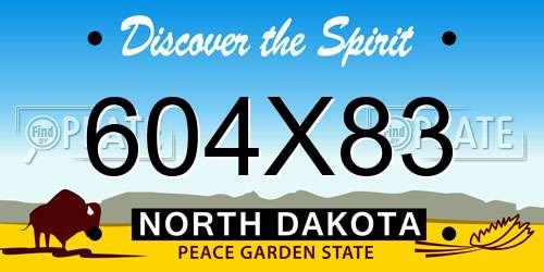 604X83 North Dakota License Plate