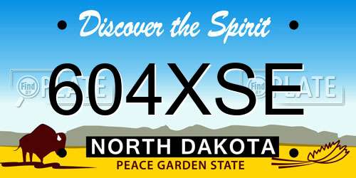 604XSE North Dakota License Plate