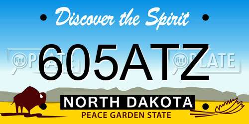 605ATZ North Dakota License Plate