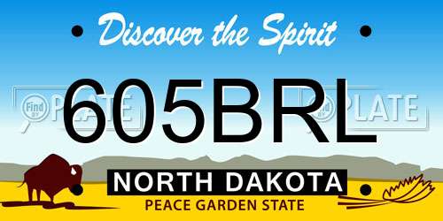 605BRL North Dakota License Plate