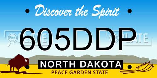 605DDP North Dakota License Plate