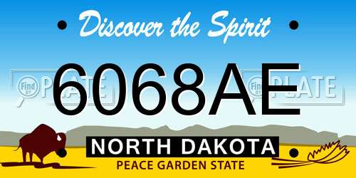 6068AE North Dakota License Plate
