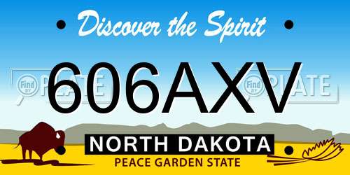 606AXV North Dakota License Plate