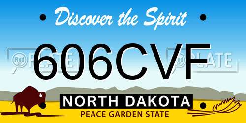606CVF North Dakota License Plate