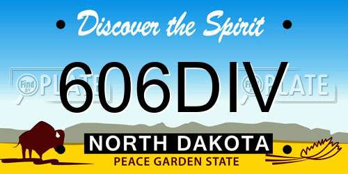 606DIV North Dakota License Plate