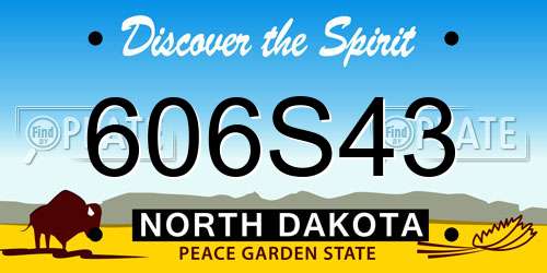 606S43 North Dakota License Plate