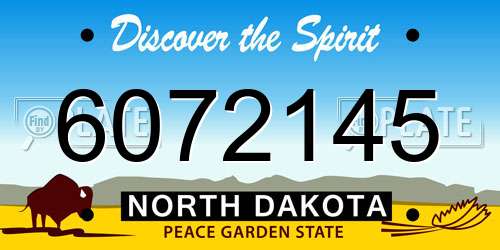 6072145 North Dakota License Plate