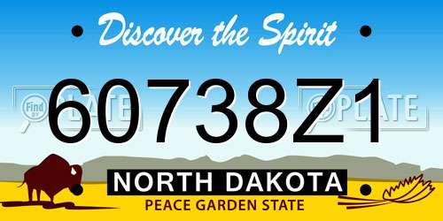 60738Z1 North Dakota License Plate