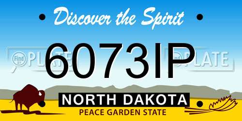 6073IP North Dakota License Plate