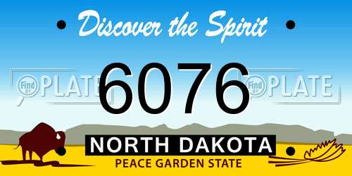 6076 North Dakota License Plate