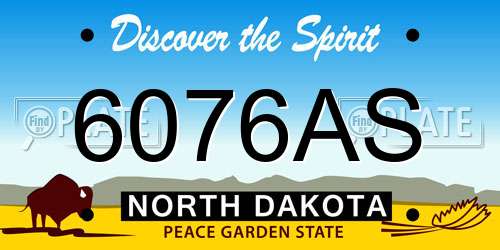 6076AS North Dakota License Plate