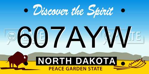 607AYW North Dakota License Plate