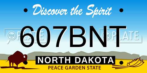 607BNT North Dakota License Plate