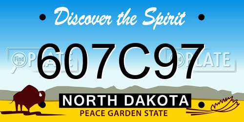 607C97 North Dakota License Plate
