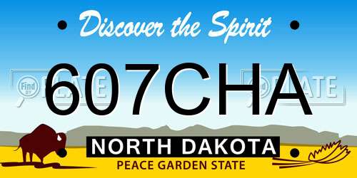 607CHA North Dakota License Plate