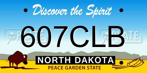 607CLB North Dakota License Plate