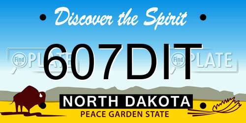 607DIT North Dakota License Plate