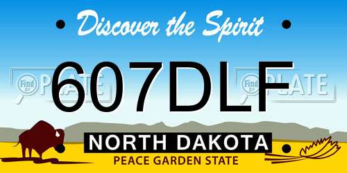 607DLF North Dakota License Plate