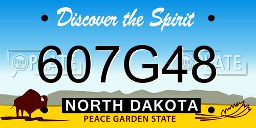 607G48 North Dakota License Plate