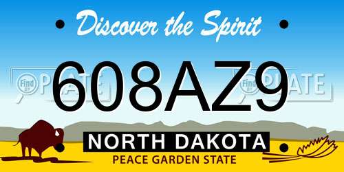 608AZ9 North Dakota License Plate