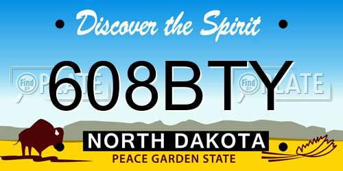 608BTY North Dakota License Plate