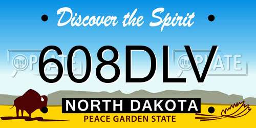608DLV North Dakota License Plate